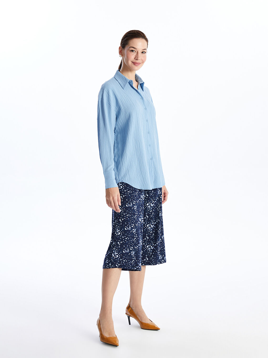 Women's Capri with Elastic Waist Pattern -S4HN82Z8-LS3
