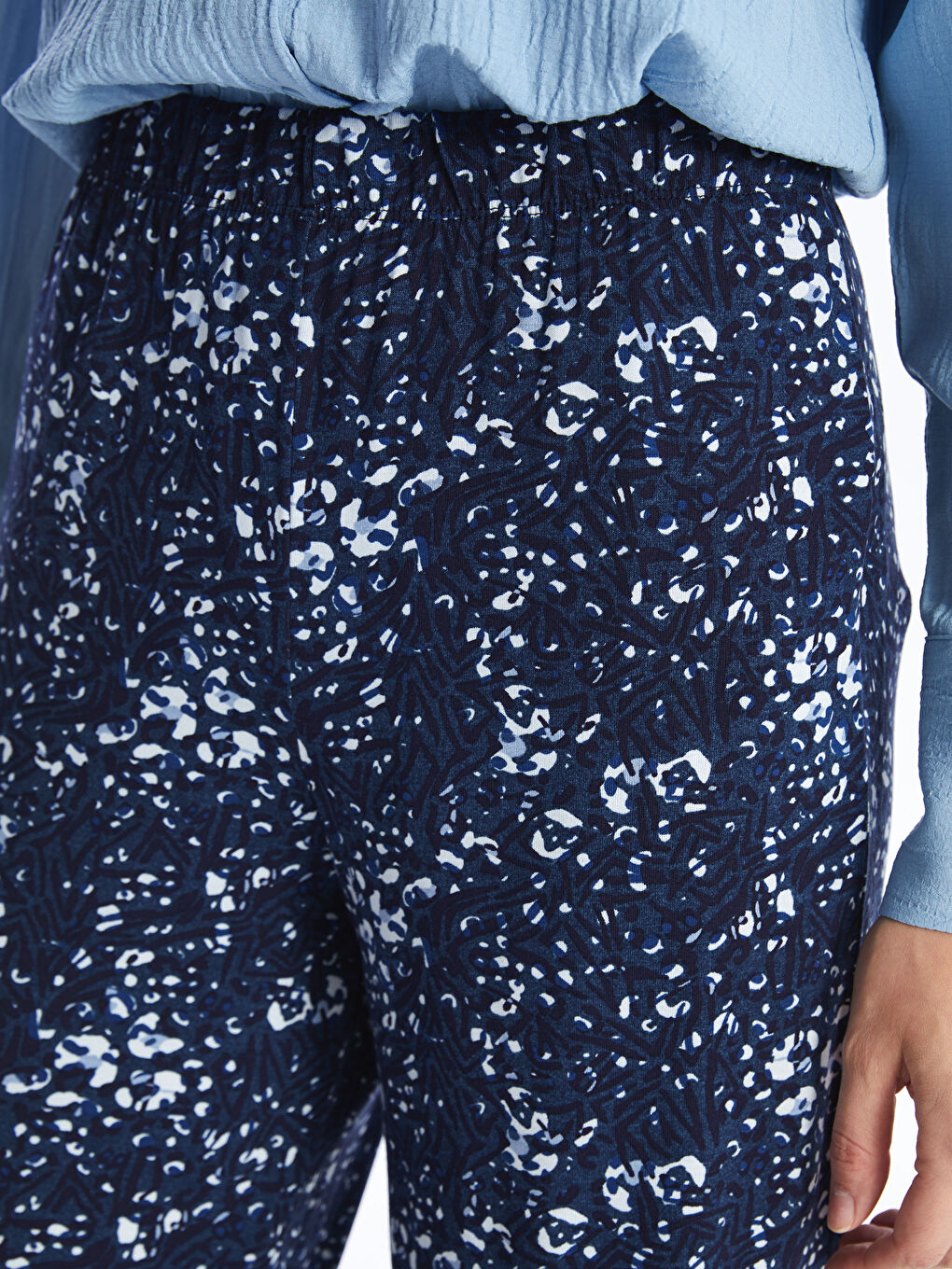 Women's Capri with Elastic Waist Pattern -S4HN82Z8-LS3