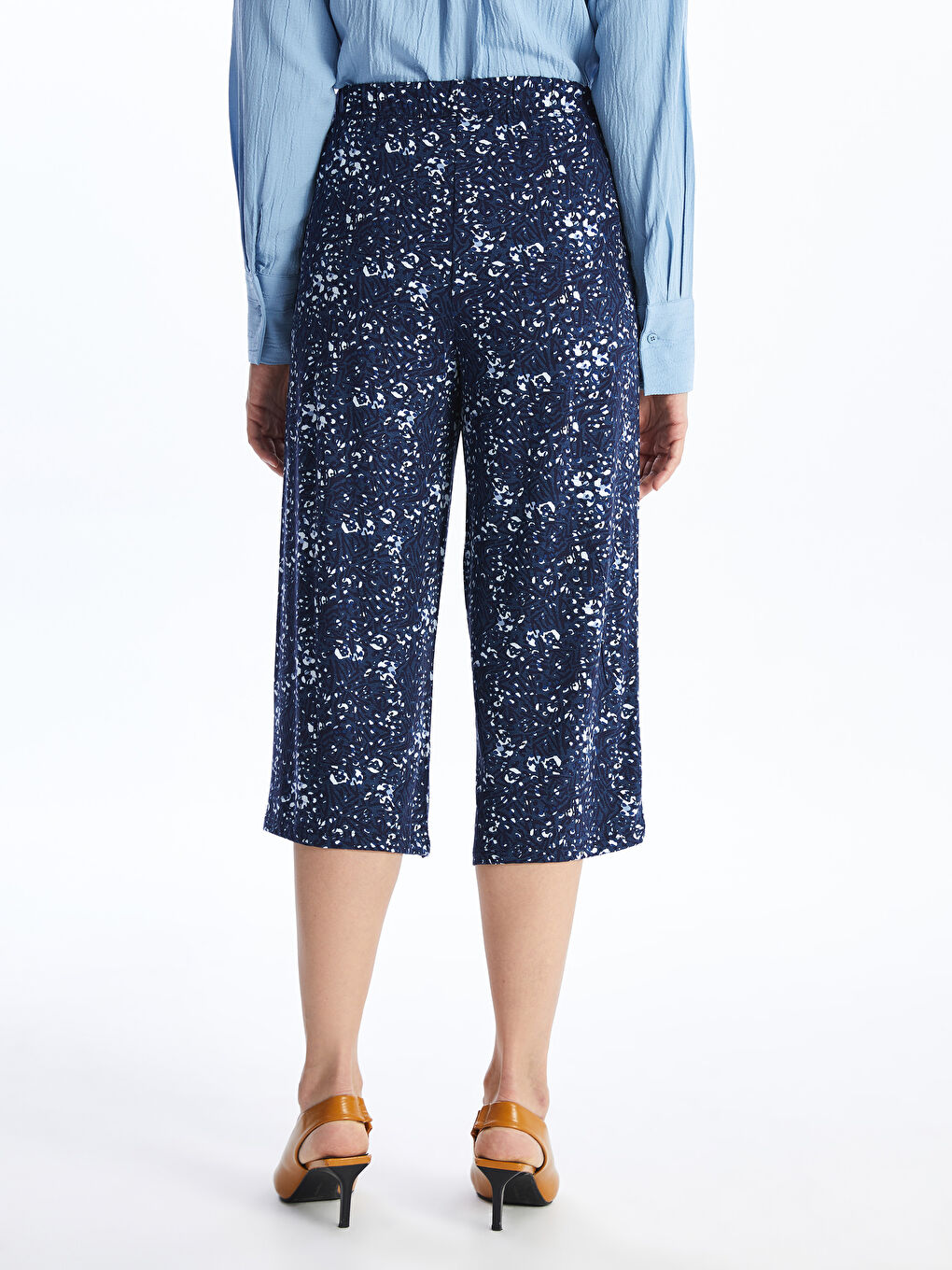 Women's Capri with Elastic Waist Pattern -S4HN82Z8-LS3