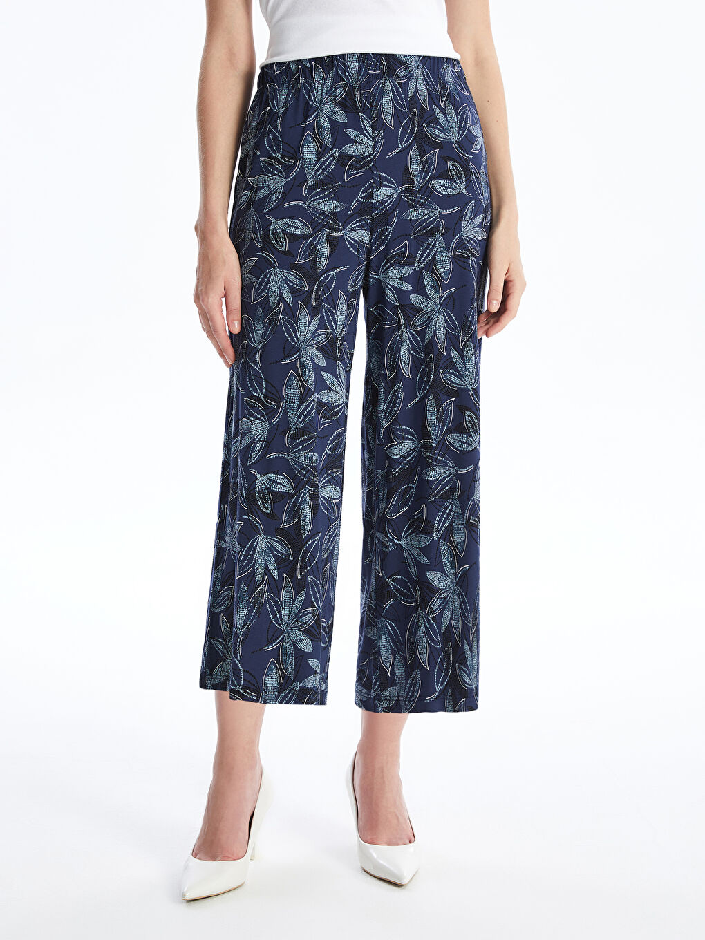 Women's Capri with Elastic Waist Pattern -S4HN82Z8-LSH