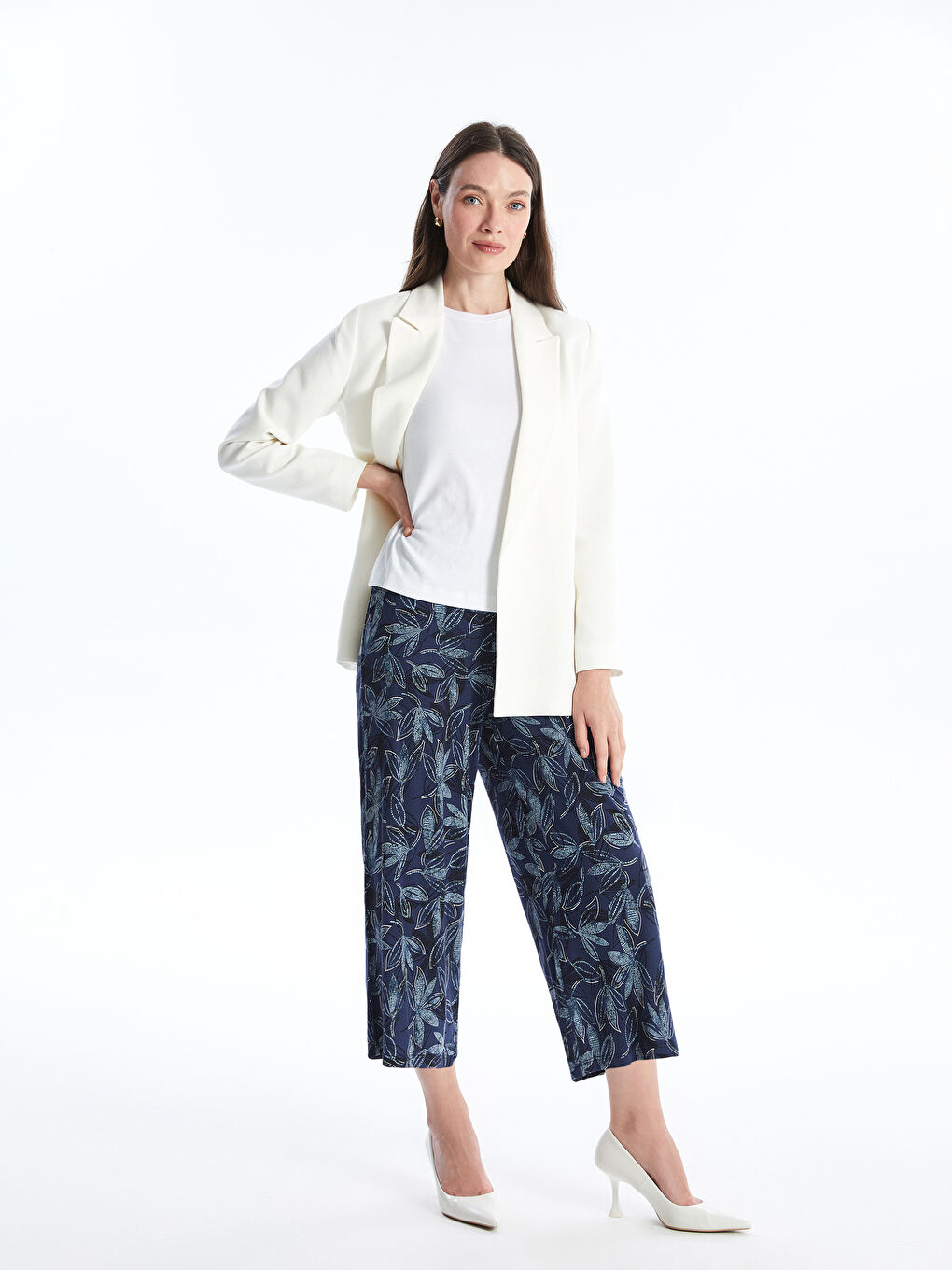 Women's Capri with Elastic Waist Pattern -S4HN82Z8-LSH