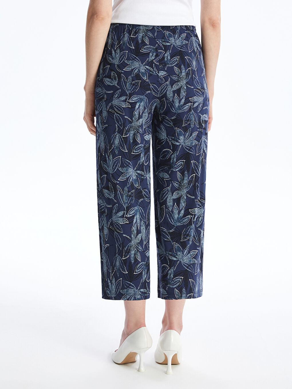 Women's Capri with Elastic Waist Pattern -S4HN82Z8-LSH