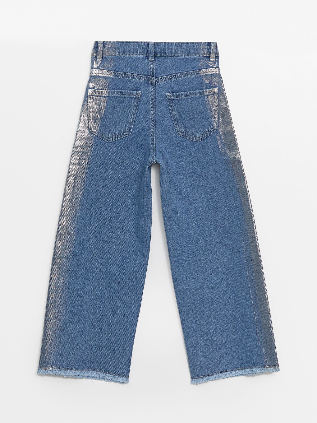 İndigo Beli Ayarlanabilir Lastikli Kız Çocuk Jean Pantolon-1