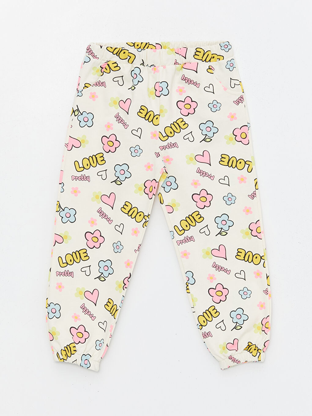 Elastic Waist Printed Baby Girl Sweatpants -S4HO05Z1-LRA