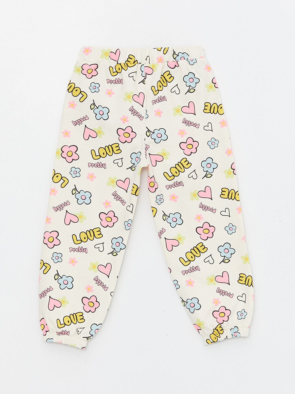 Elastic Waist Printed Baby Girl Sweatpants -S4HO05Z1-LRA