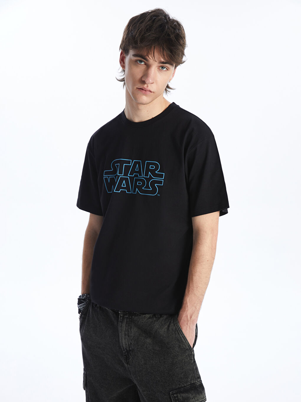XSIDE Bisiklet Yaka Kısa Kollu Star Wars Baskılı Penye Erkek Tişört -S4HO06Z8-CVL