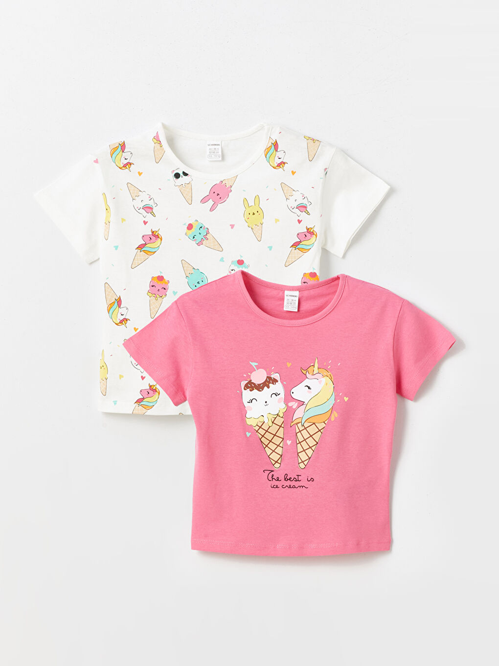 Crew Neck Short Sleeve Printed Baby Girl T-Shirt 2-Pack -S4HO22Z1-GEV