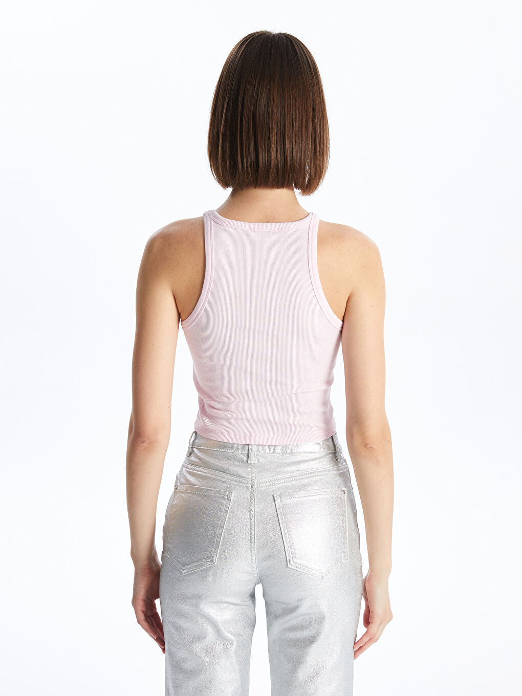 Women's Crew Neck Plain Crop -S4HO30Z8-QWM