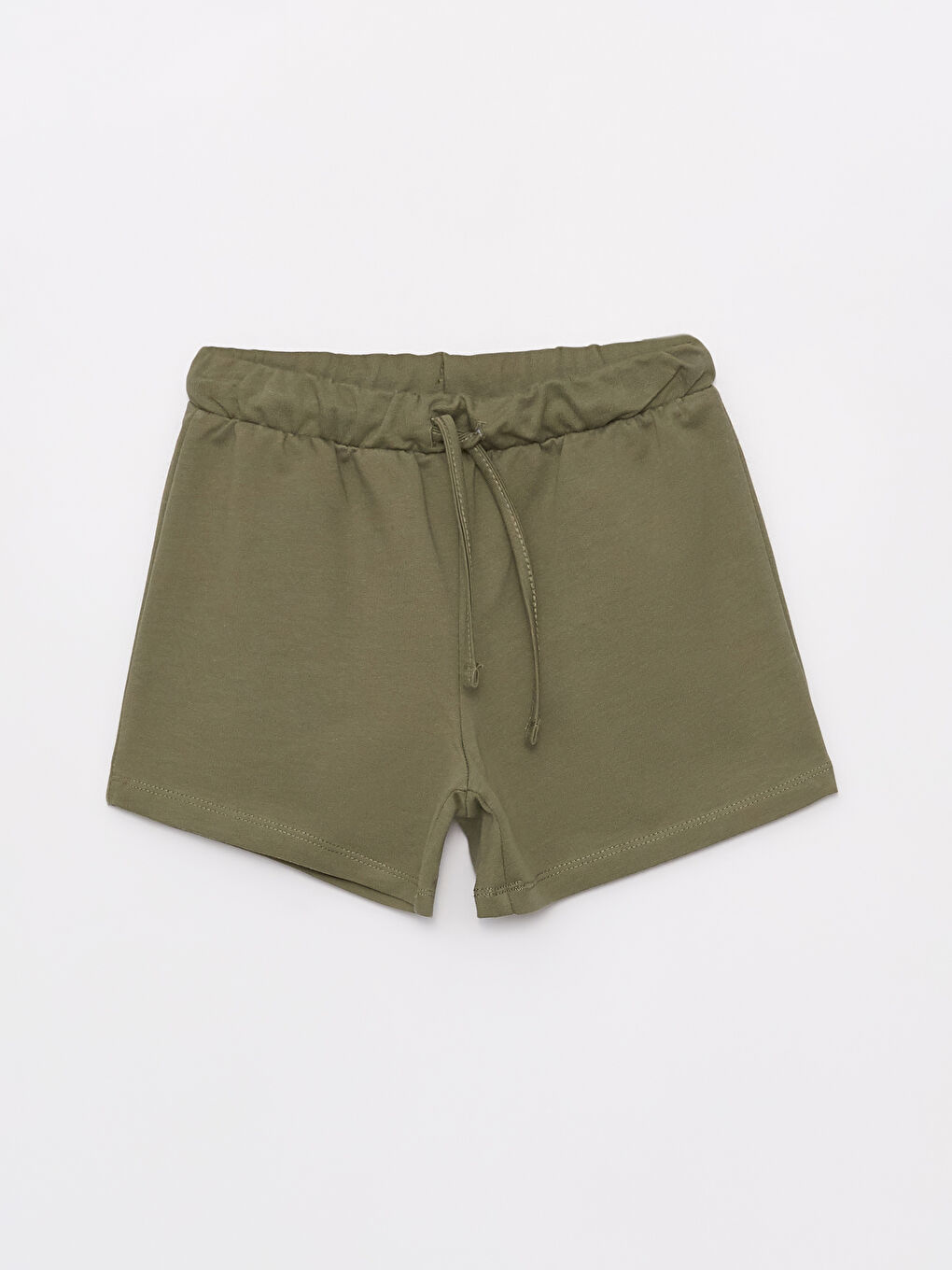 Haki Beli Lastikli Basic Kız Çocuk Şort