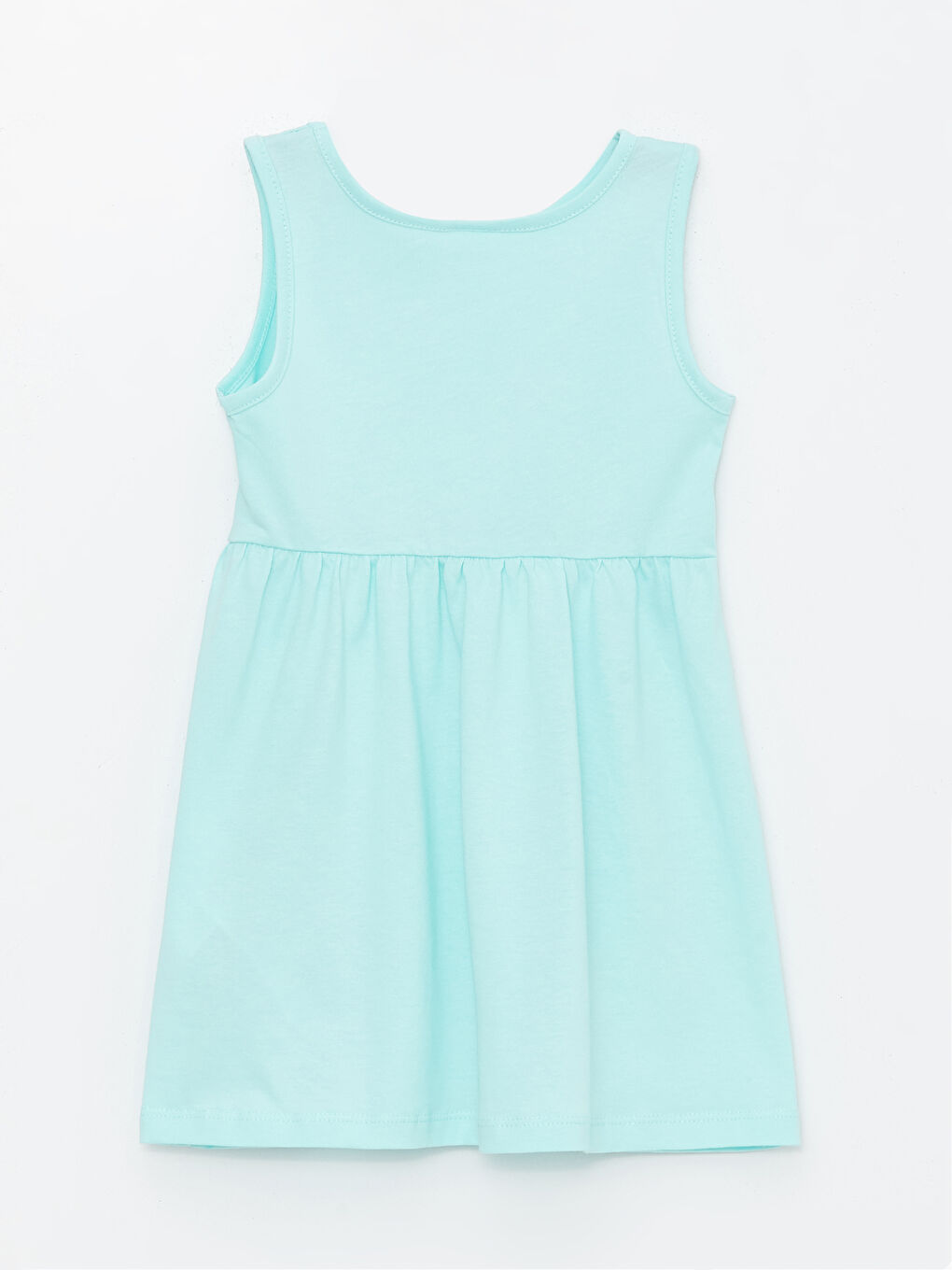 Yeşil Bisiklet Yaka Baskılı Kız Bebek Elbise-1