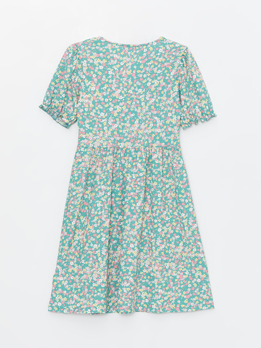 V Neck Floral Short Sleeve Crinkled Maternity Dress -S4HO57Z8-LQQ