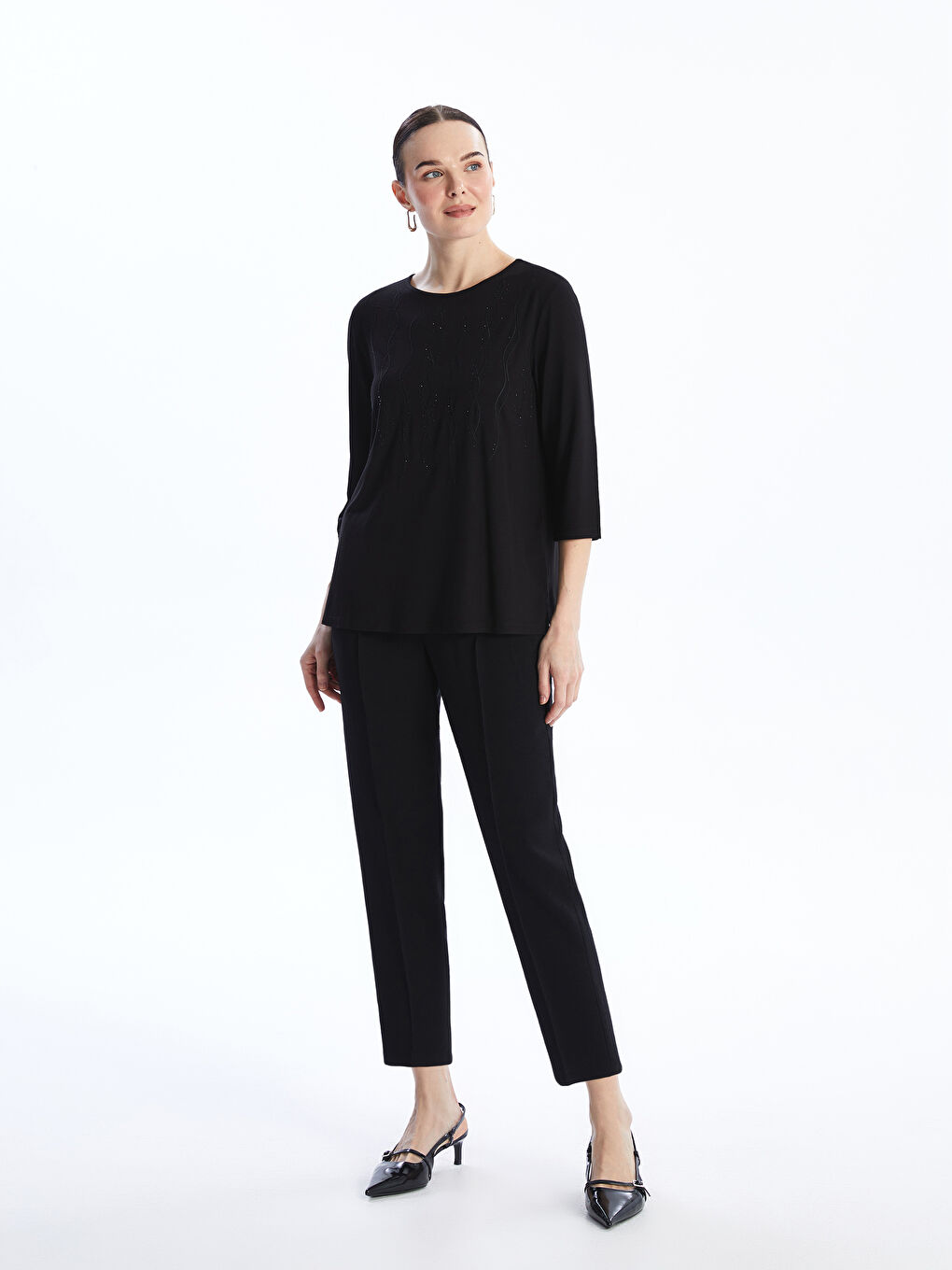 Elastic Waist Comfortable Fit Women's Trousers -S4HO73Z8-CVL