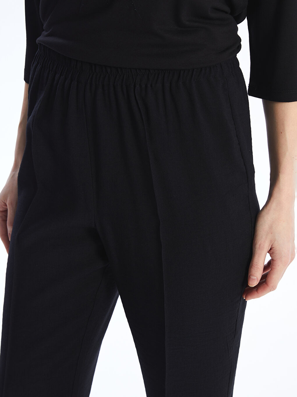 Elastic Waist Comfortable Fit Women's Trousers -S4HO73Z8-CVL