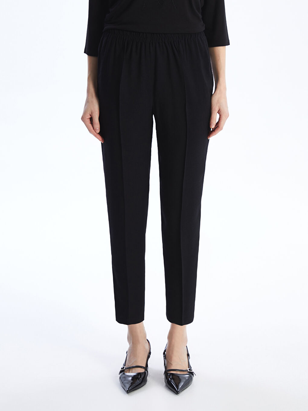 Elastic Waist Comfortable Fit Women's Trousers -S4HO73Z8-CVL