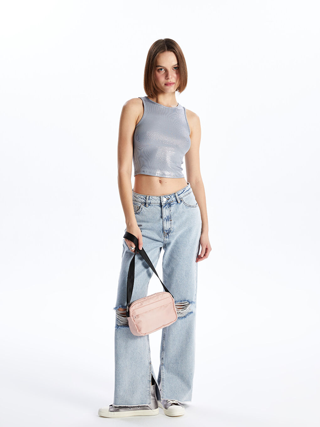 Pembe Ayarlanabilir Askılı Kadın Kol Çantası-2