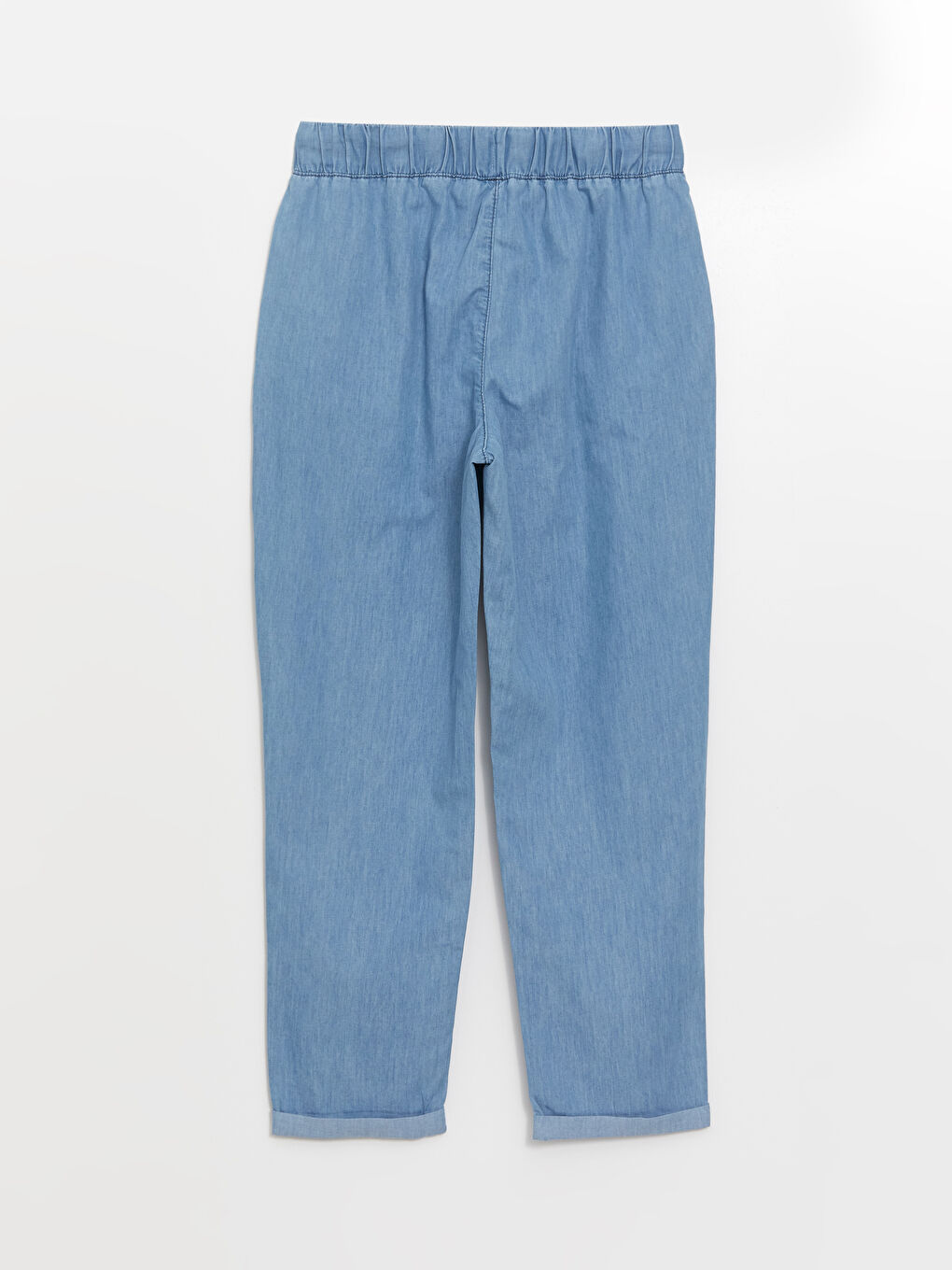 Jean à Taille Élastiquée Coupe Droite pour Femmes-5