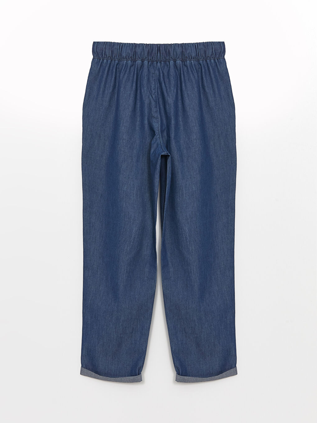 Siyah Beli Lastikli Straight Fit Kadın Jean Pantolon-5