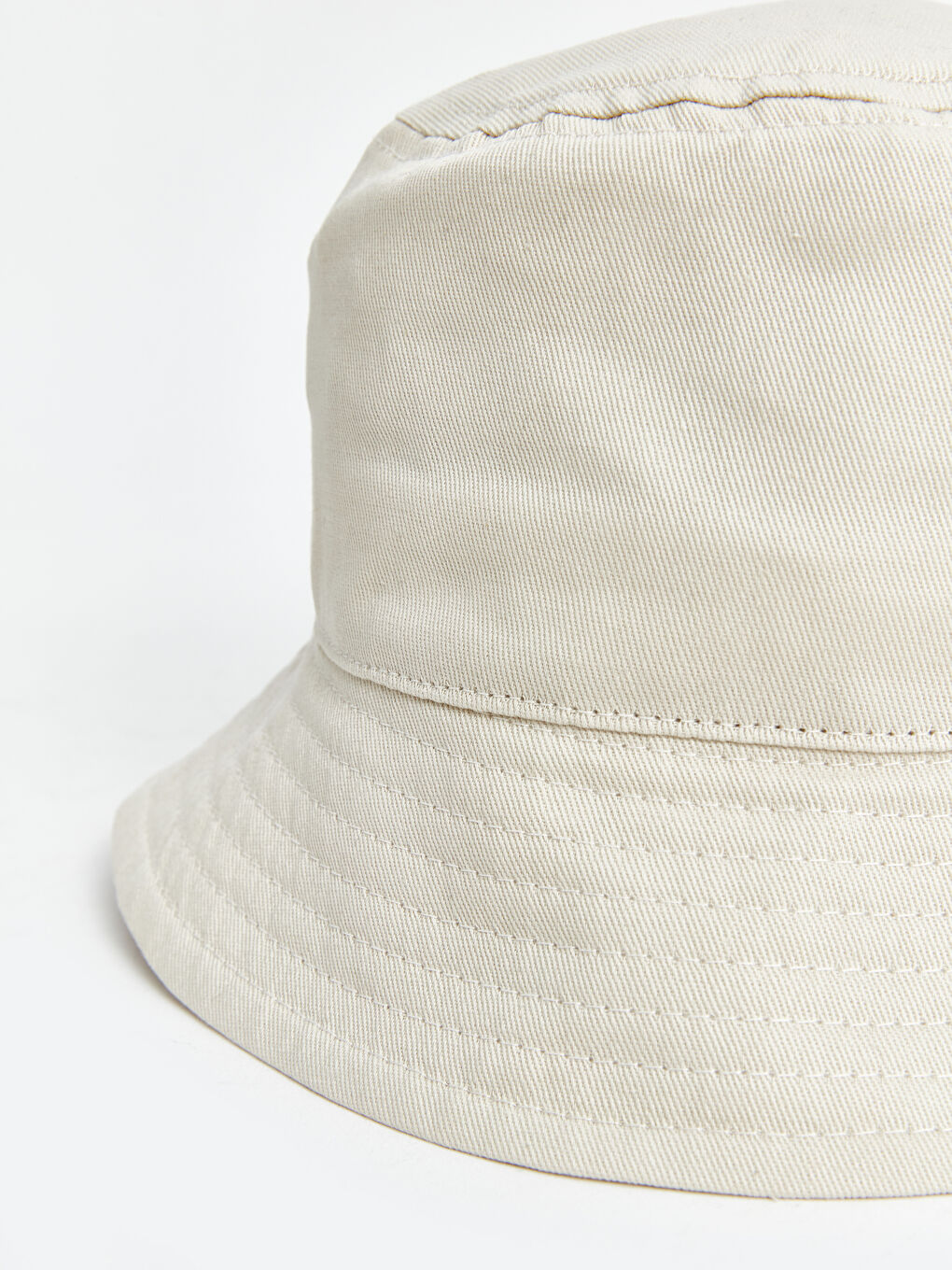 Bej Düz Erkek Bucket Şapka-1