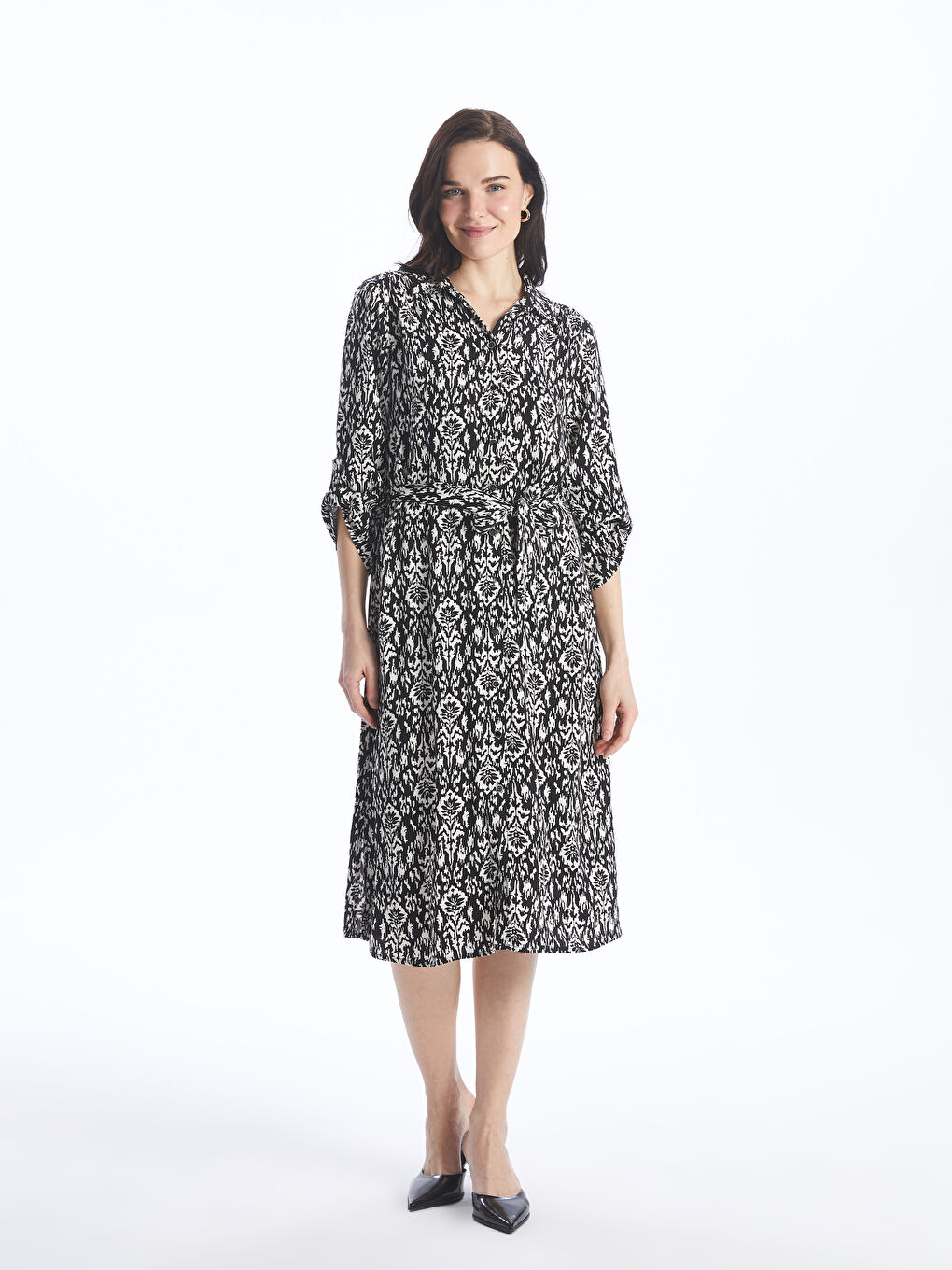 Patterned Women's Shirt Dress -S4HP53Z8-LQJ