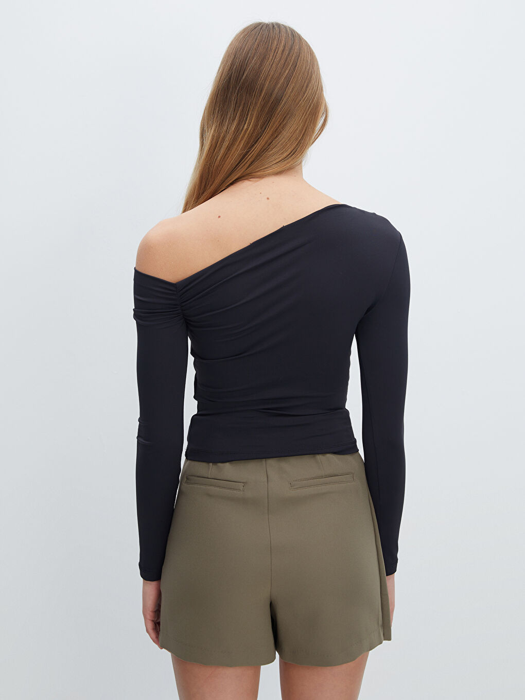 Boat Collar Straight Long Sleeve Women's T-Shirt -S4HP58Z8-CVL