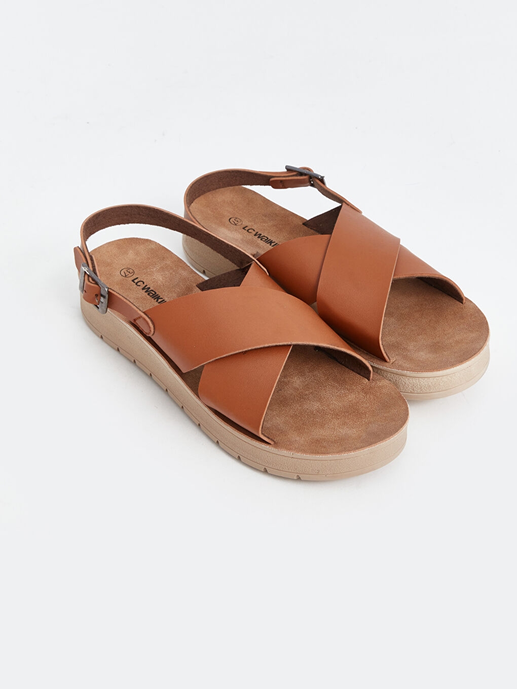 Cross-Strap Faux Leather Women's Sandals