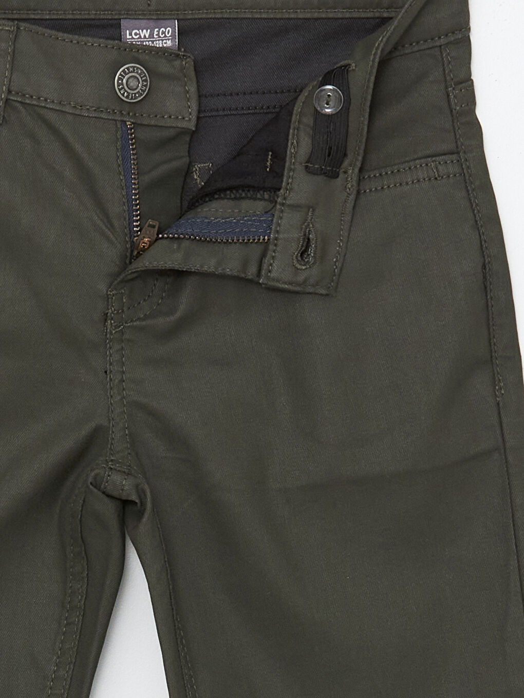 Yeşil Beli Ayarlanabilir Lastikli Erkek Çocuk Jean Pantolon-2