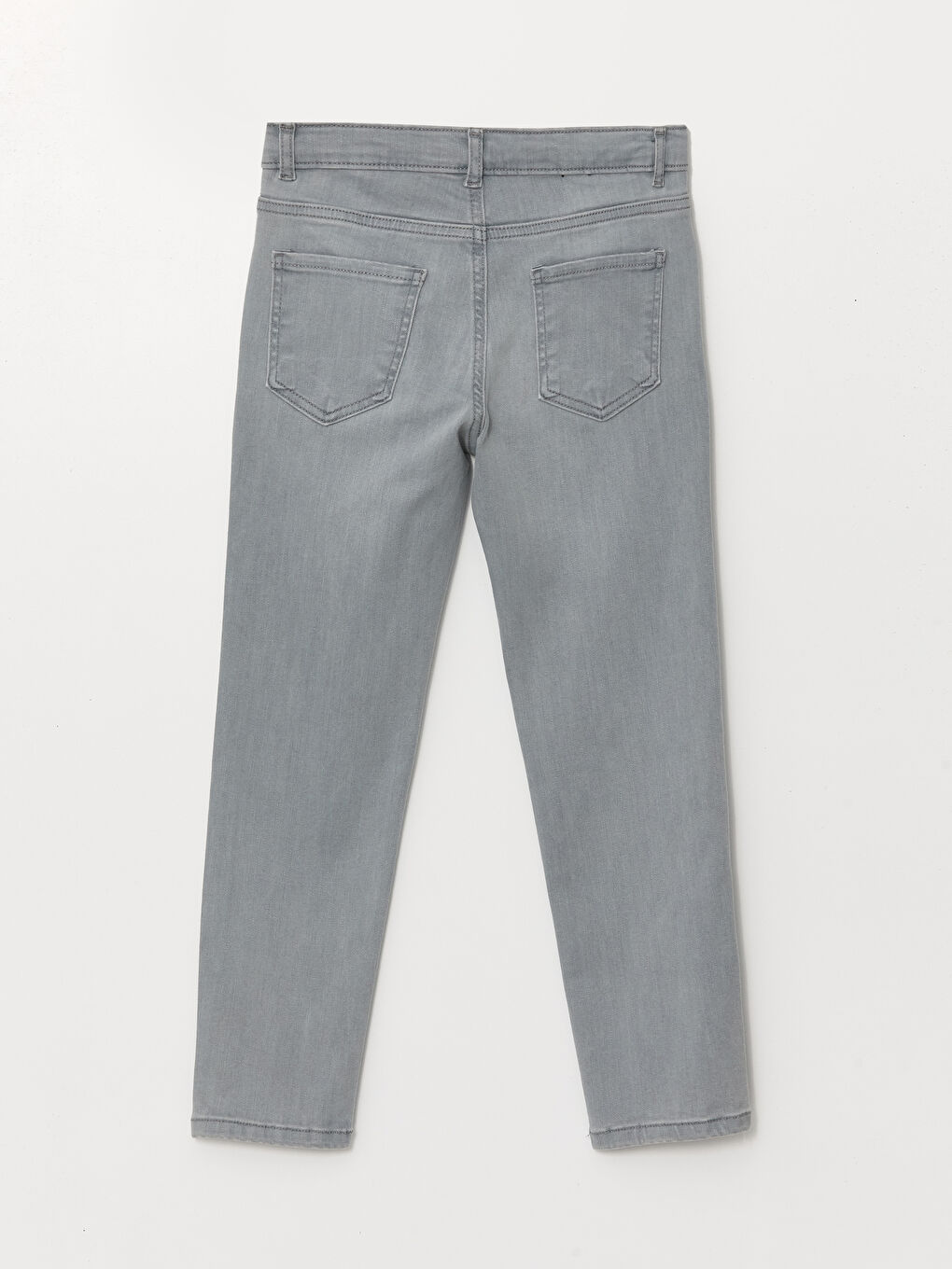 Gri Beli Ayarlanabilir Lastikli Erkek Çocuk Jean Pantolon-1