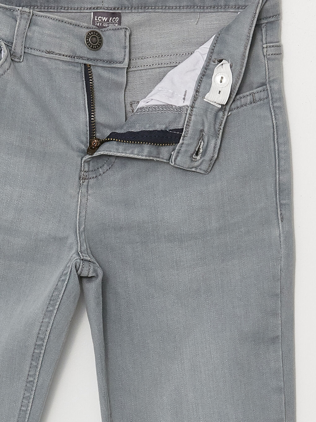 Gri Beli Ayarlanabilir Lastikli Erkek Çocuk Jean Pantolon-2