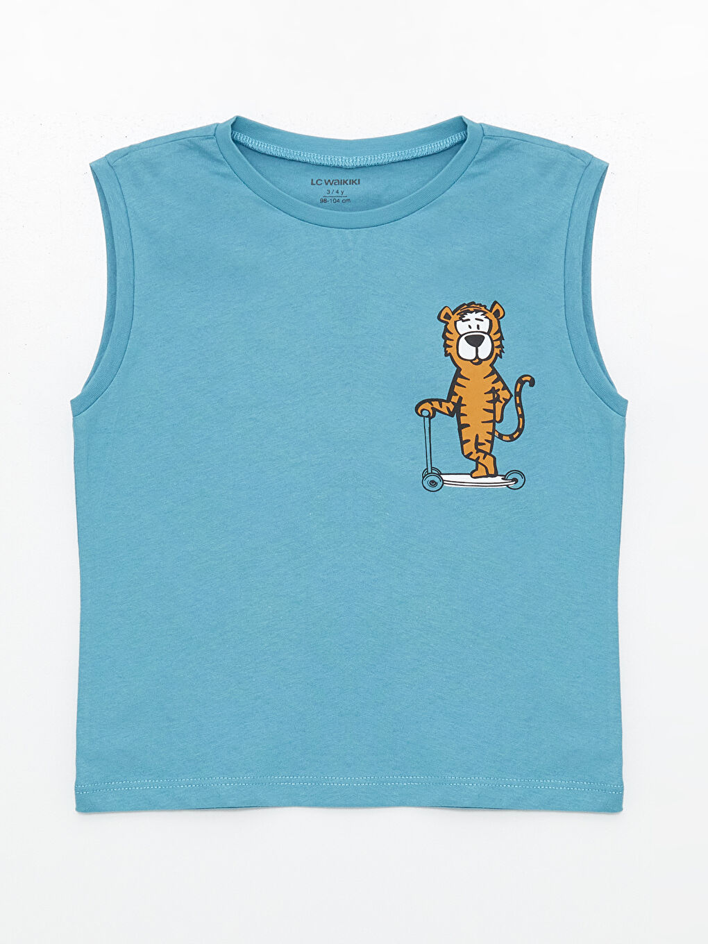 Crew Neck Sleeveless Printed Baby Boy Undershirt, Pack of 2 -S4HQ53Z1-GHS