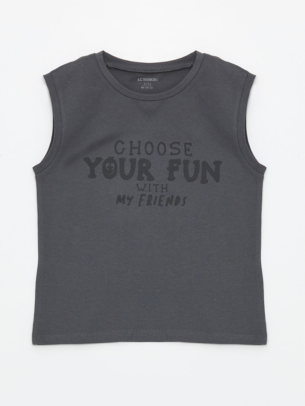 Crew Neck Sleeveless Printed Baby Boy Undershirt, Pack of 2 -S4HQ53Z1-GHS