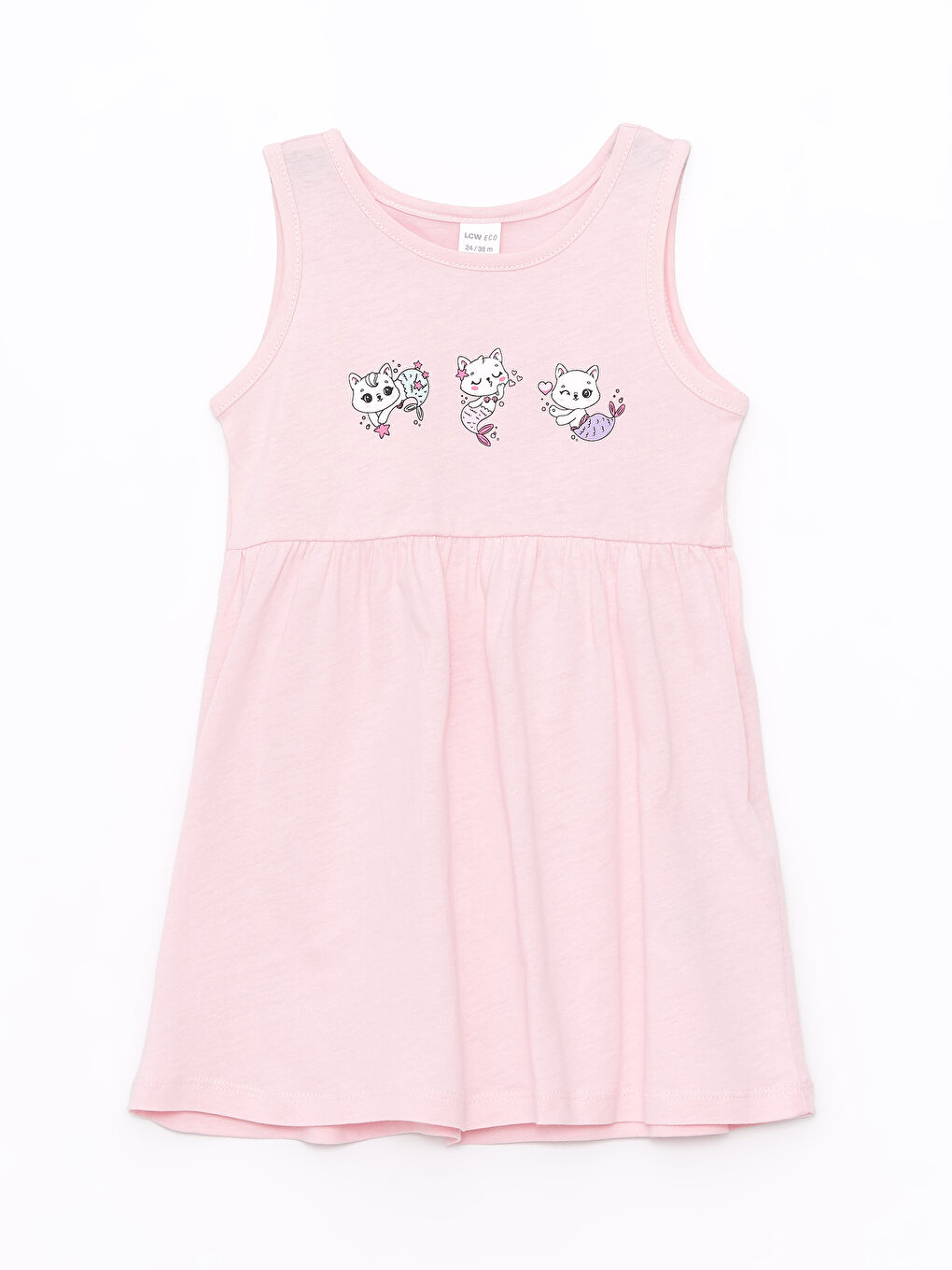 Crew Neck Printed Baby Girls' Dress