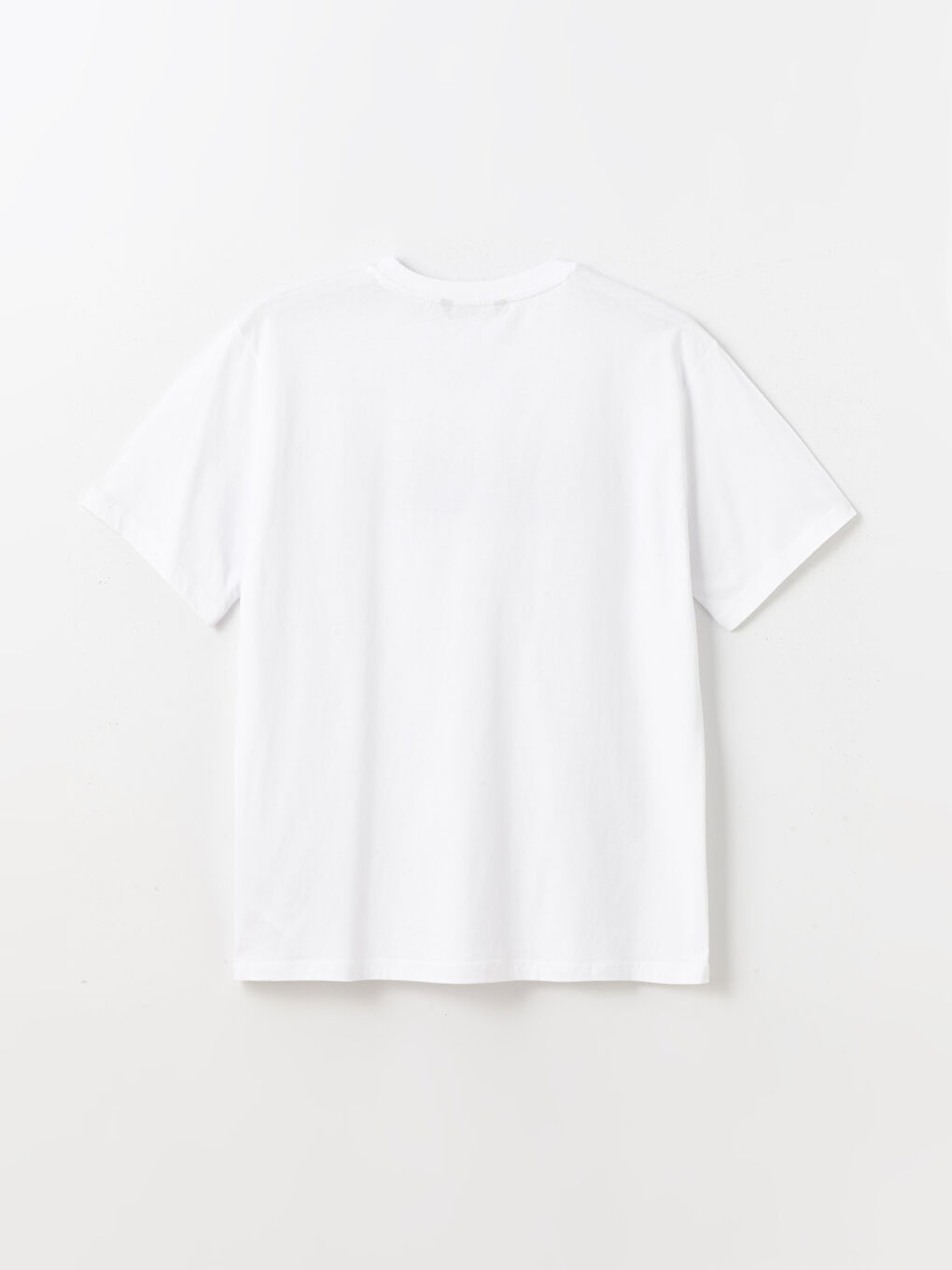 Ерлерге арналған трикотаж дөңгелек жағалы қысқа жең принтті мақта футболка-6