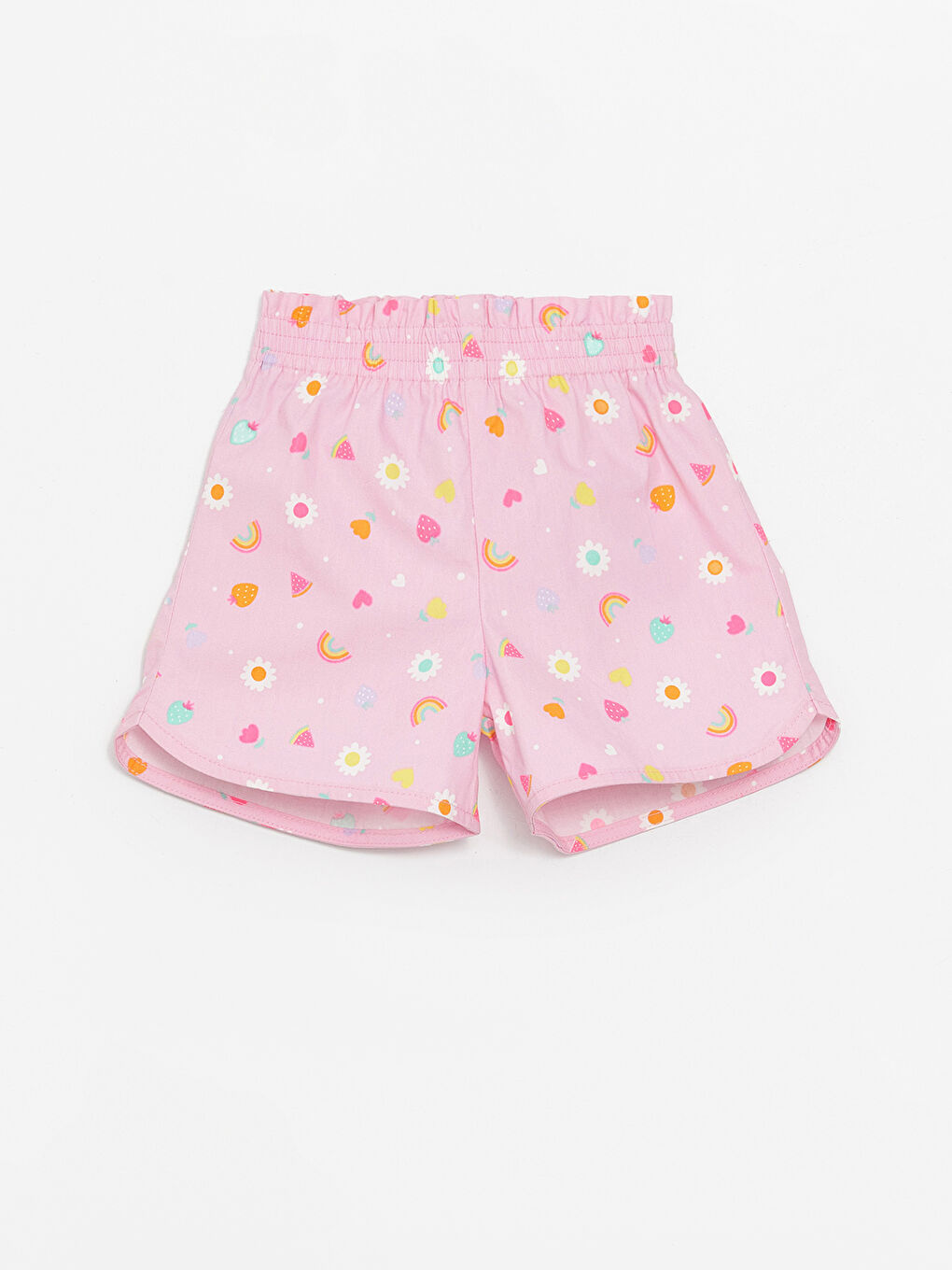 Baby Girls' Printed Shorts with Elastic Waist -S4HR10Z1-LT4