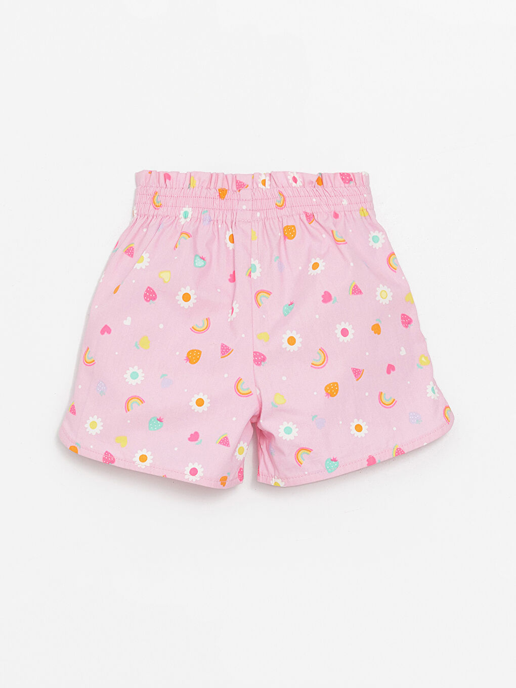 Baby Girls' Printed Shorts with Elastic Waist -S4HR10Z1-LT4