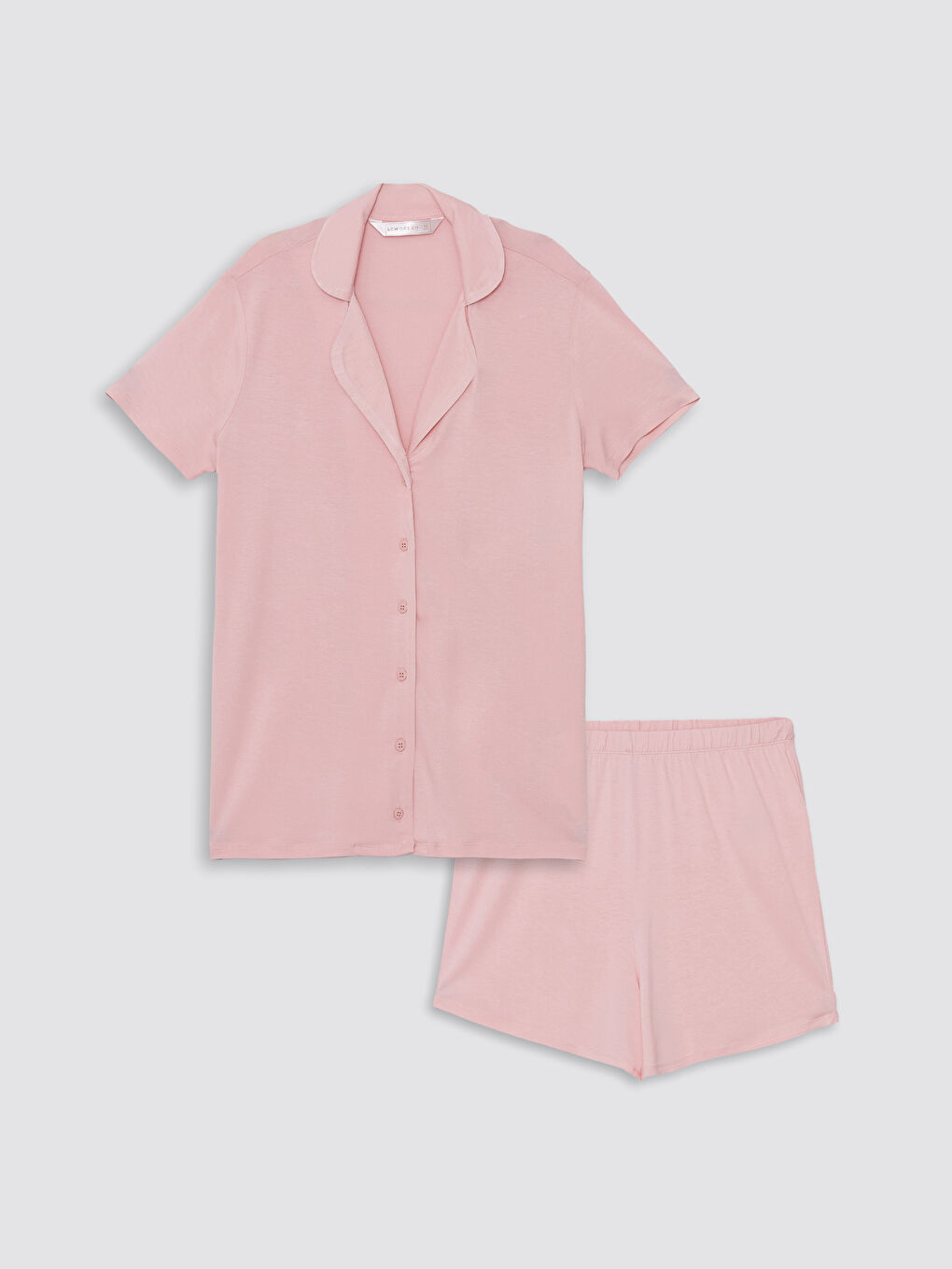 Shirt Collar Straight Short Sleeve Women Short Pajamas Set -S4HR61Z8-G1W