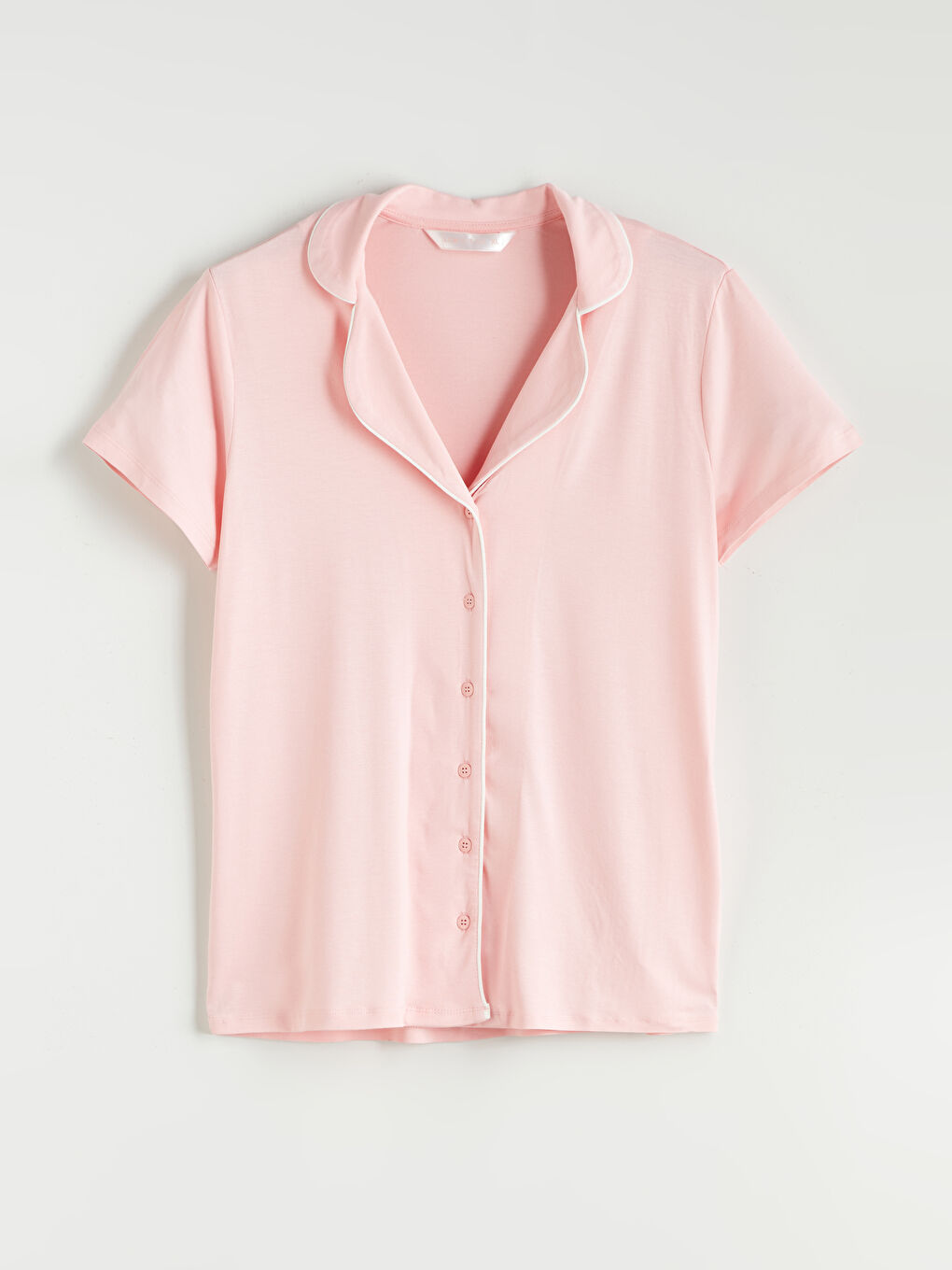 طقم بيجامة قصيرة بياقة بلي كول كم قصير نساء سروال قصير-5