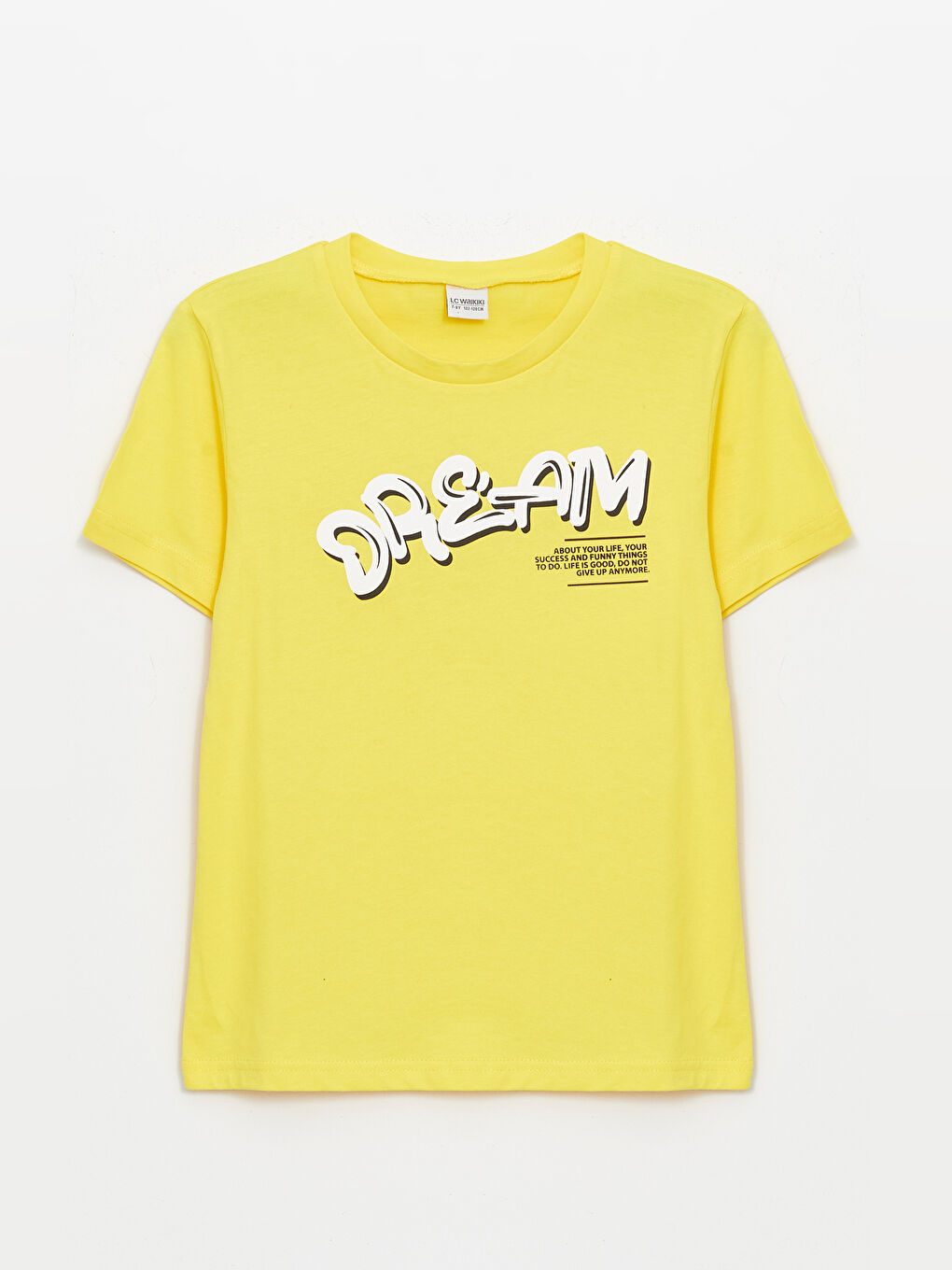 Sarı Bisiklet Yaka Baskılı Kısa Kollu Erkek Çocuk Tişört-2