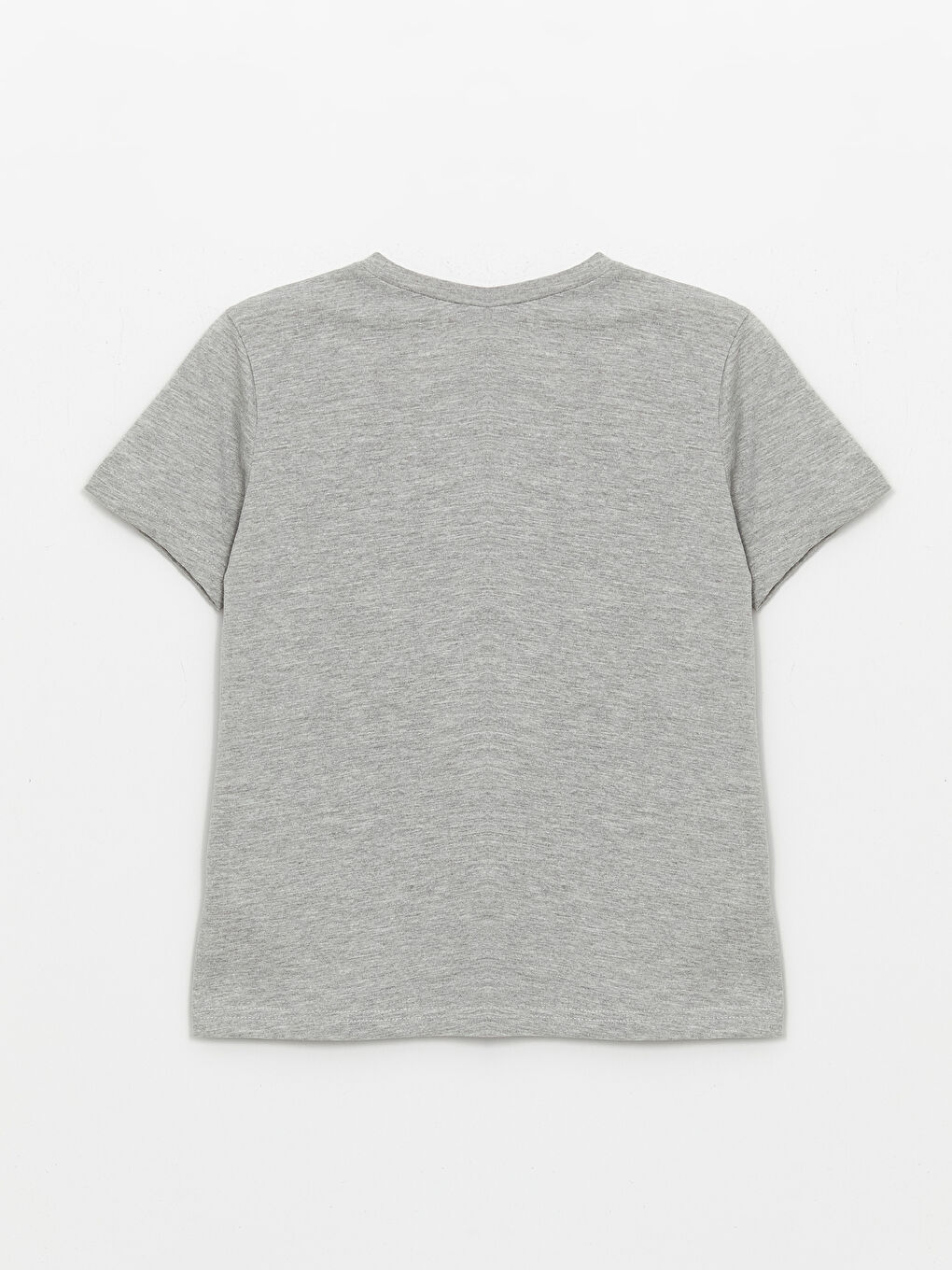 Gri Bisiklet Yaka Tok Kumaş Erkek Çocuk Tişört-3