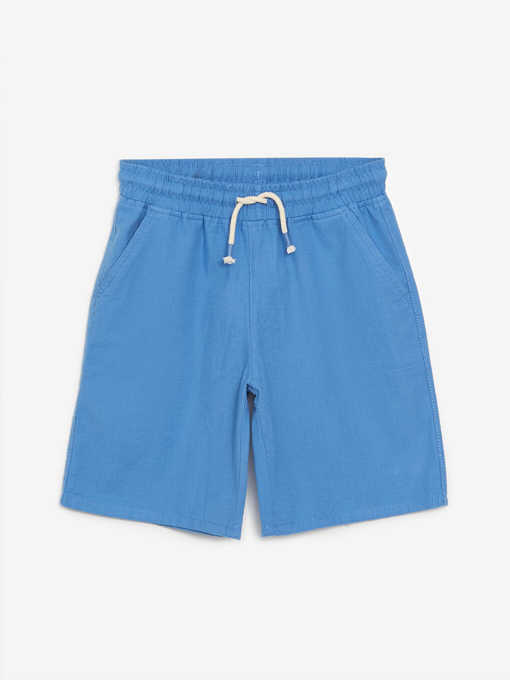 Mavi Rahat Kalıp Beli Lastikli Erkek Çocuk Şort