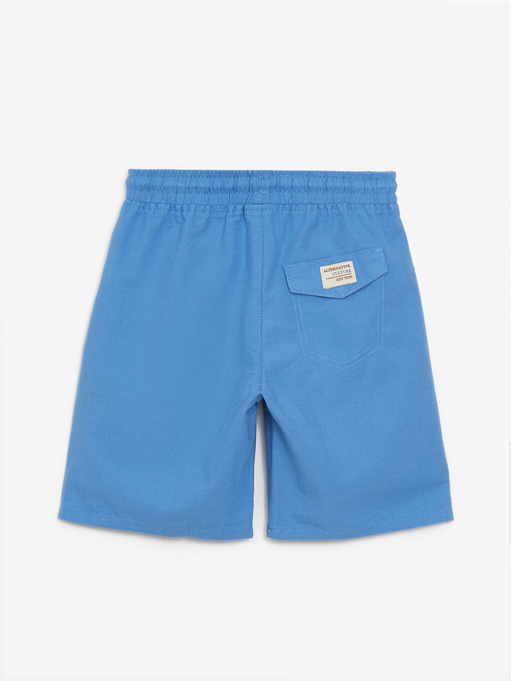 Mavi Rahat Kalıp Beli Lastikli Erkek Çocuk Şort-1