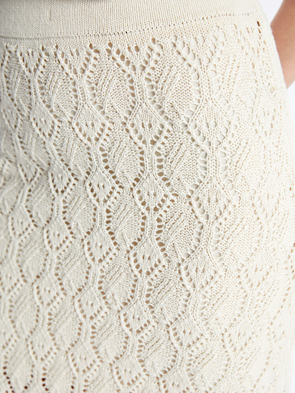 Self-patterned Women's Knitted Skirt with Elastic Waist -S4HS80Z8-R9J