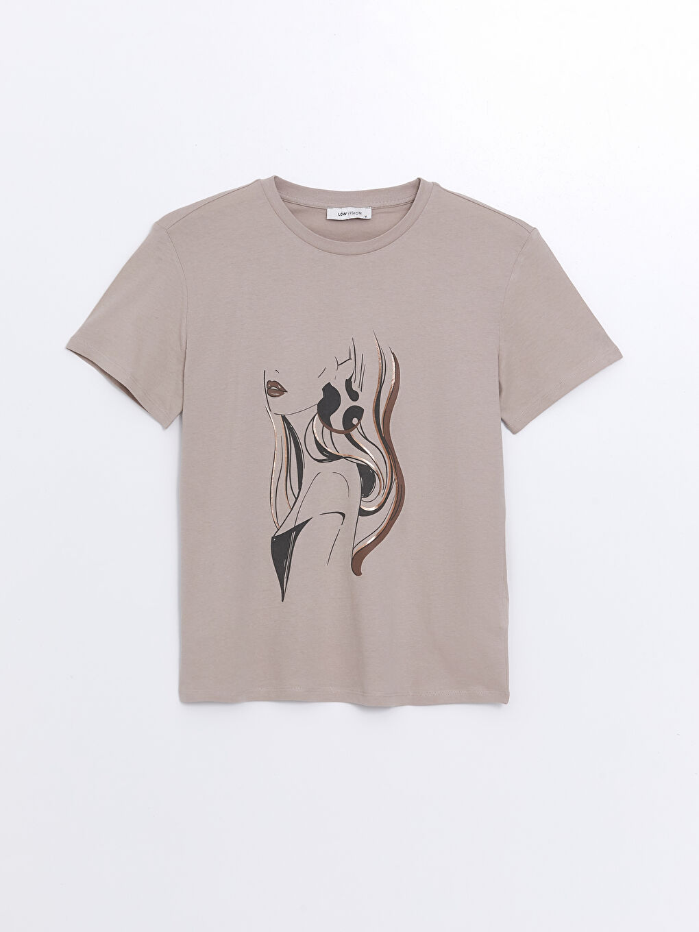 Crew Neck Printed Short Sleeve Women's T-Shirt-4