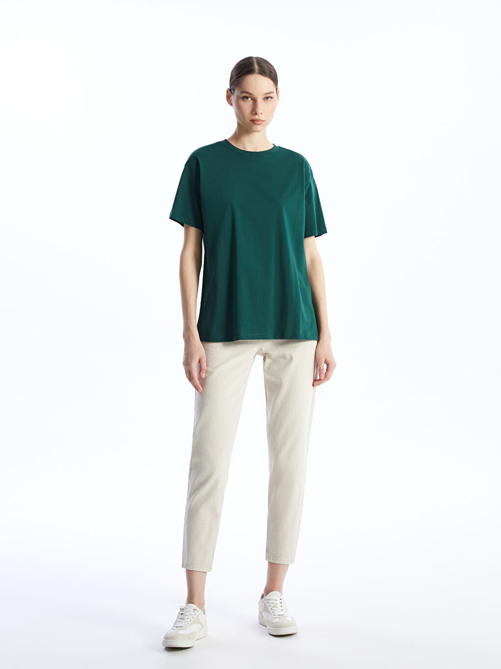 Crew Neck Regular Short Sleeve Women's T-shirt -S4HT30Z8-HPP