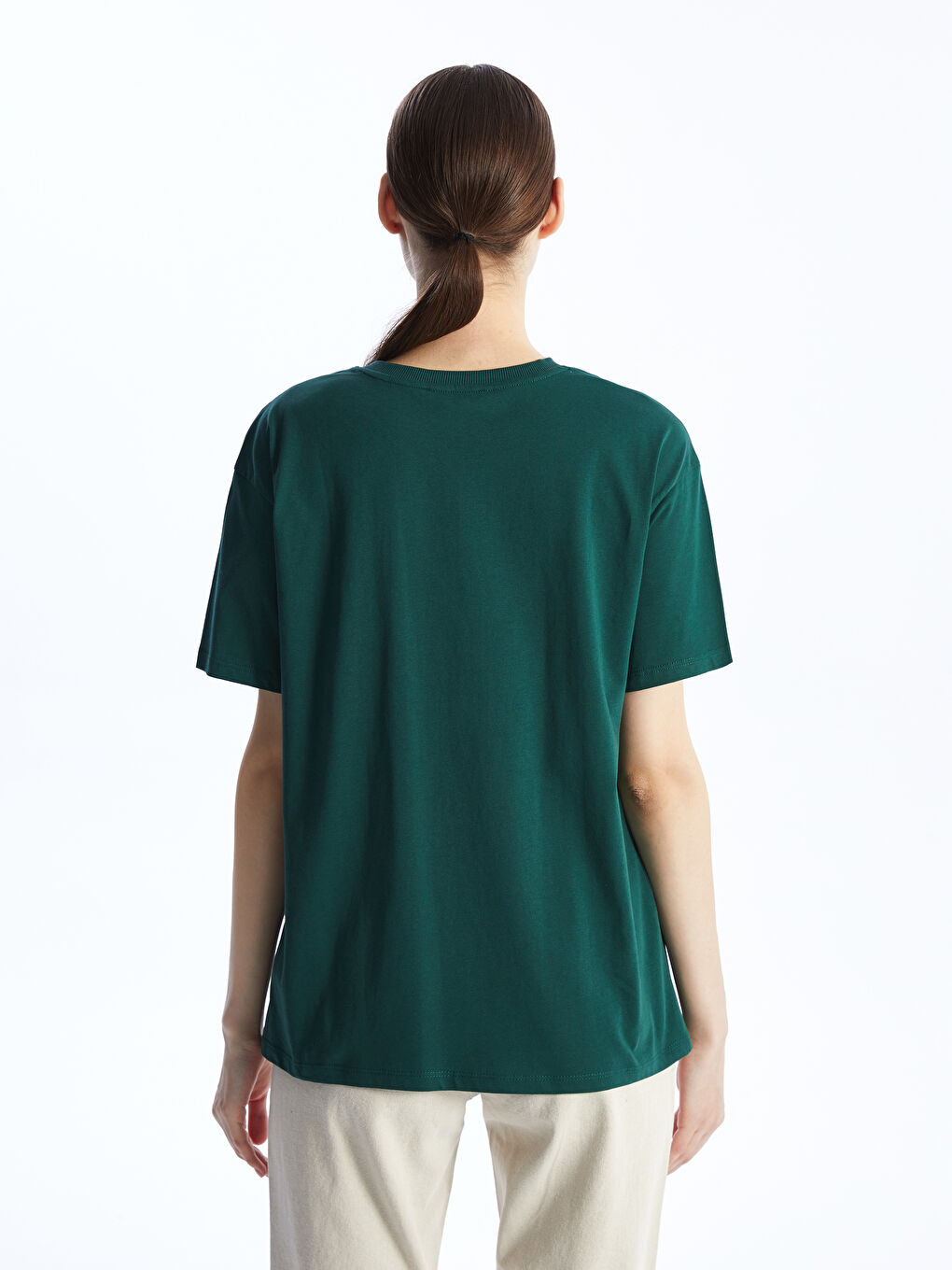 Crew Neck Regular Short Sleeve Women's T-shirt -S4HT30Z8-HPP