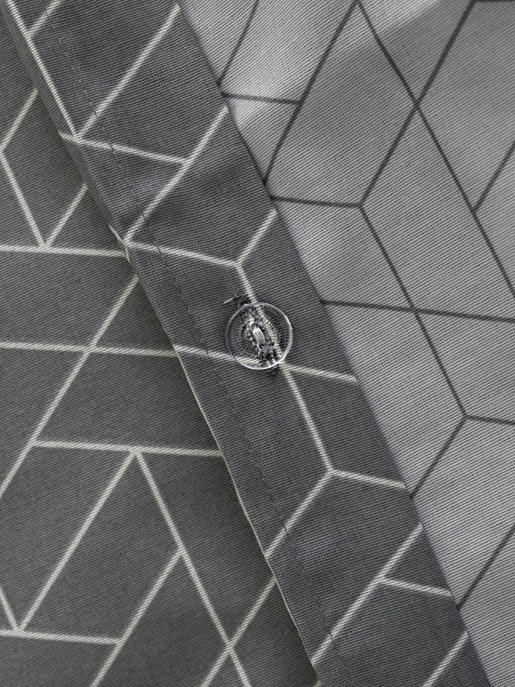 Gri Geometrik Desenli Yastık Kılıfı 2'li 50x70 cm-1