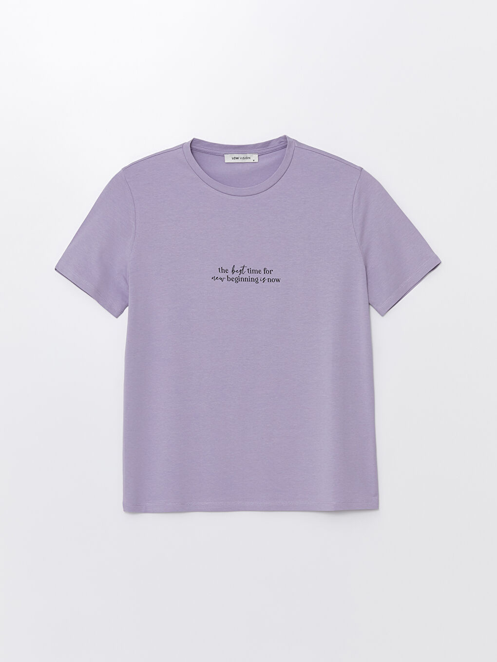 T-shirt à manches courtes imprimé à col rond pour femmes-5