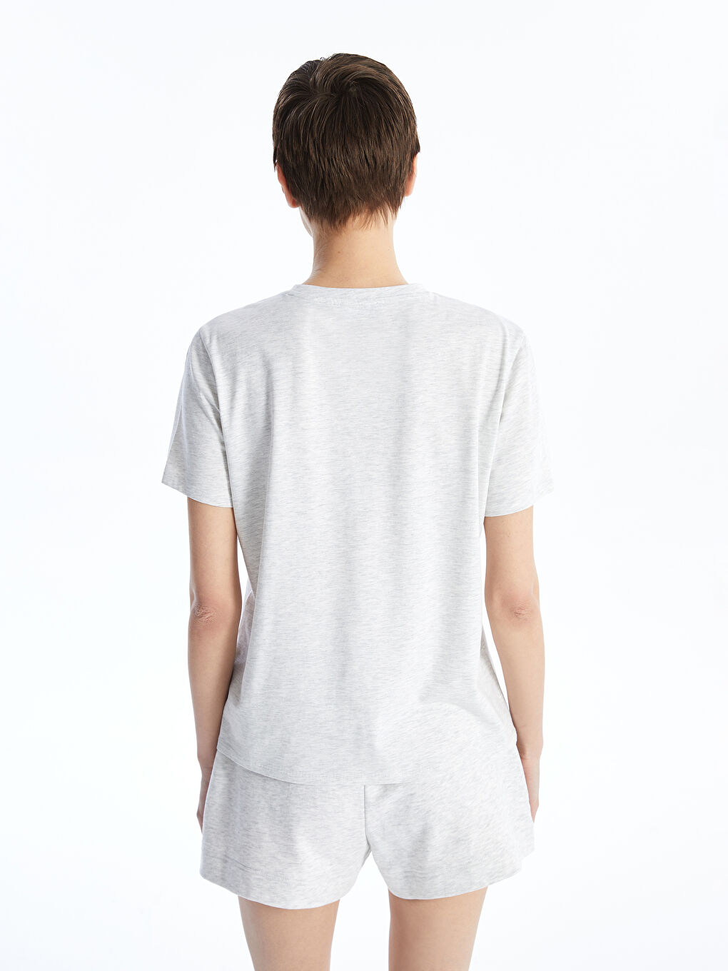 LCW Vision Crew Neck Printed Short Sleeve Women's T-Shirt -S4HU53Z8-847