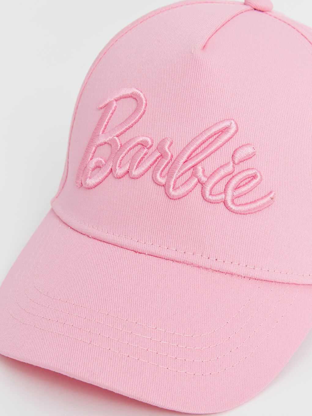 Pembe Barbie Nakışlı Kız Çocuk Kep Şapka-1