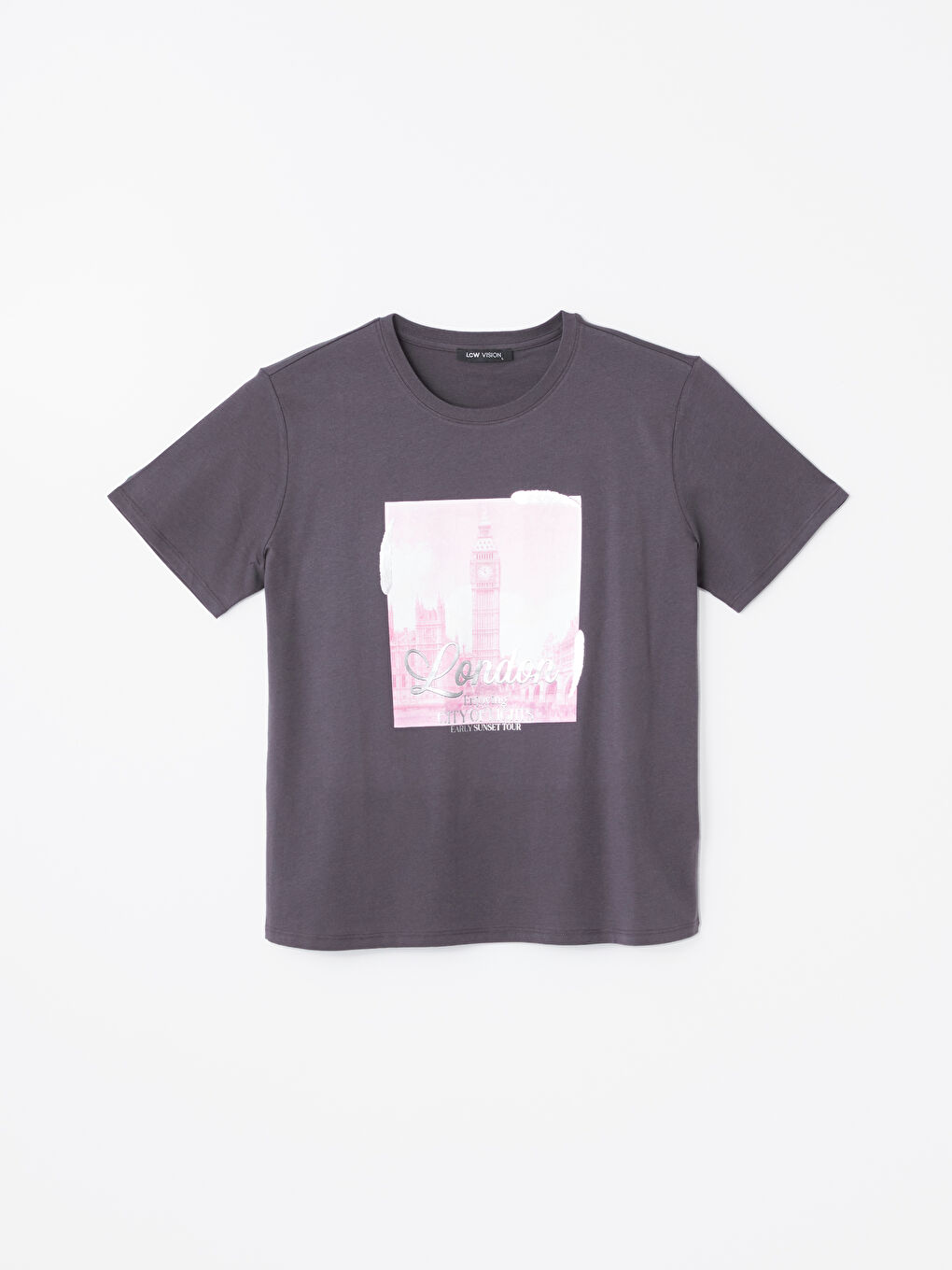 მრგვალი საყელო ნაბეჭდი მოკლე სახელო ქალებისთვის მაისური-5