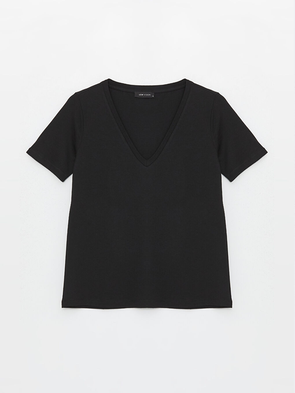 V Neck Straight Short Sleeve Women T-Shirt -S4HY10Z8-CVL